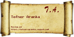 Tefner Aranka névjegykártya